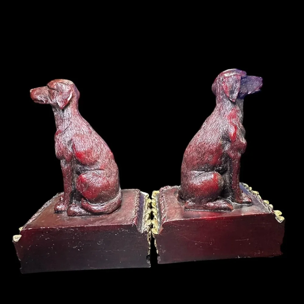 Retriever Book Ends Carved Pair 